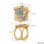 White Austrian Crystal Butterfly Scarf Ring in Two-Tone