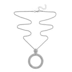 White Austrian Crystal Circle Necklace (Size - 24)