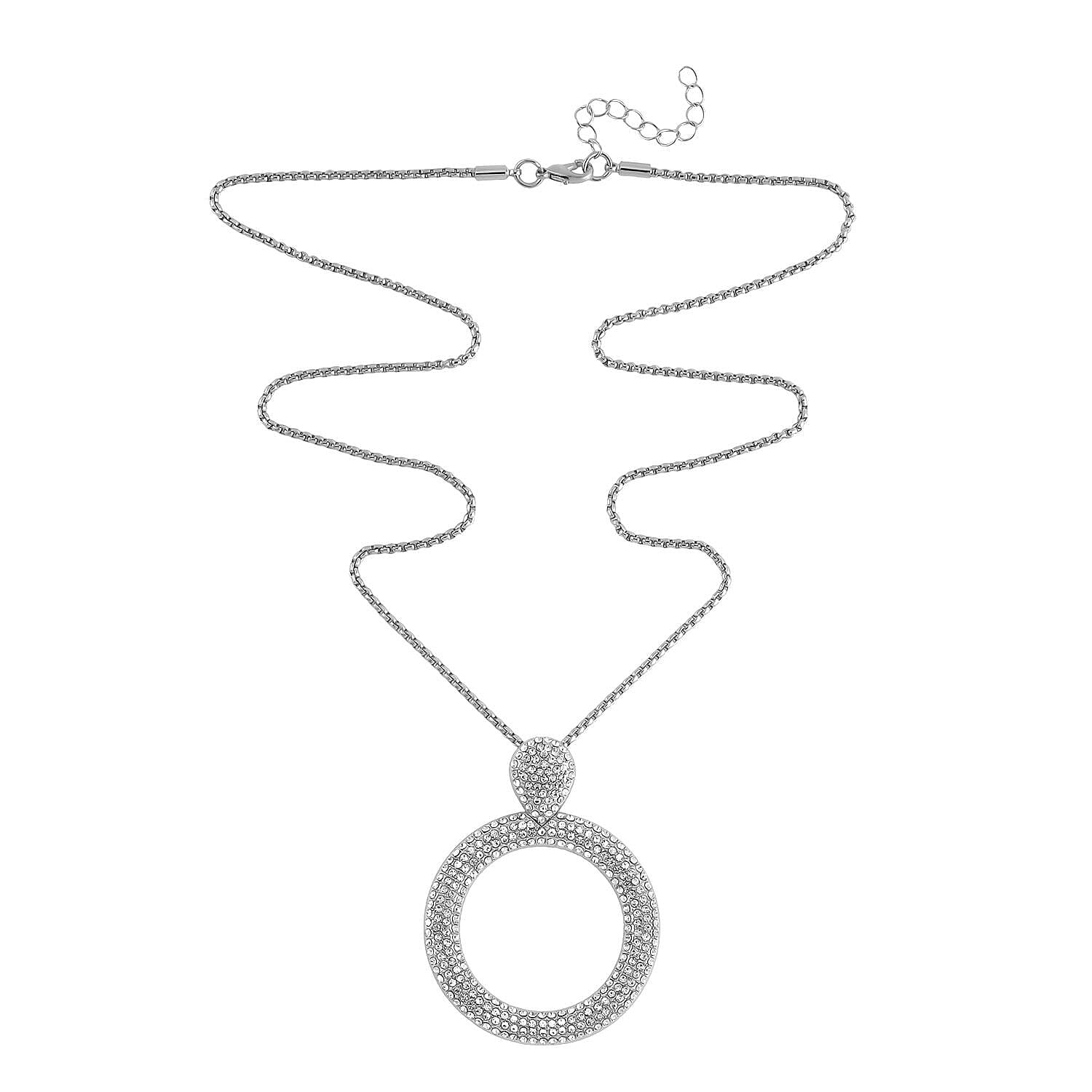White Austrian Crystal Circle Necklace (Size - 24) 7662030 3