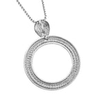 White Austrian Crystal Circle Necklace (Size - 24)