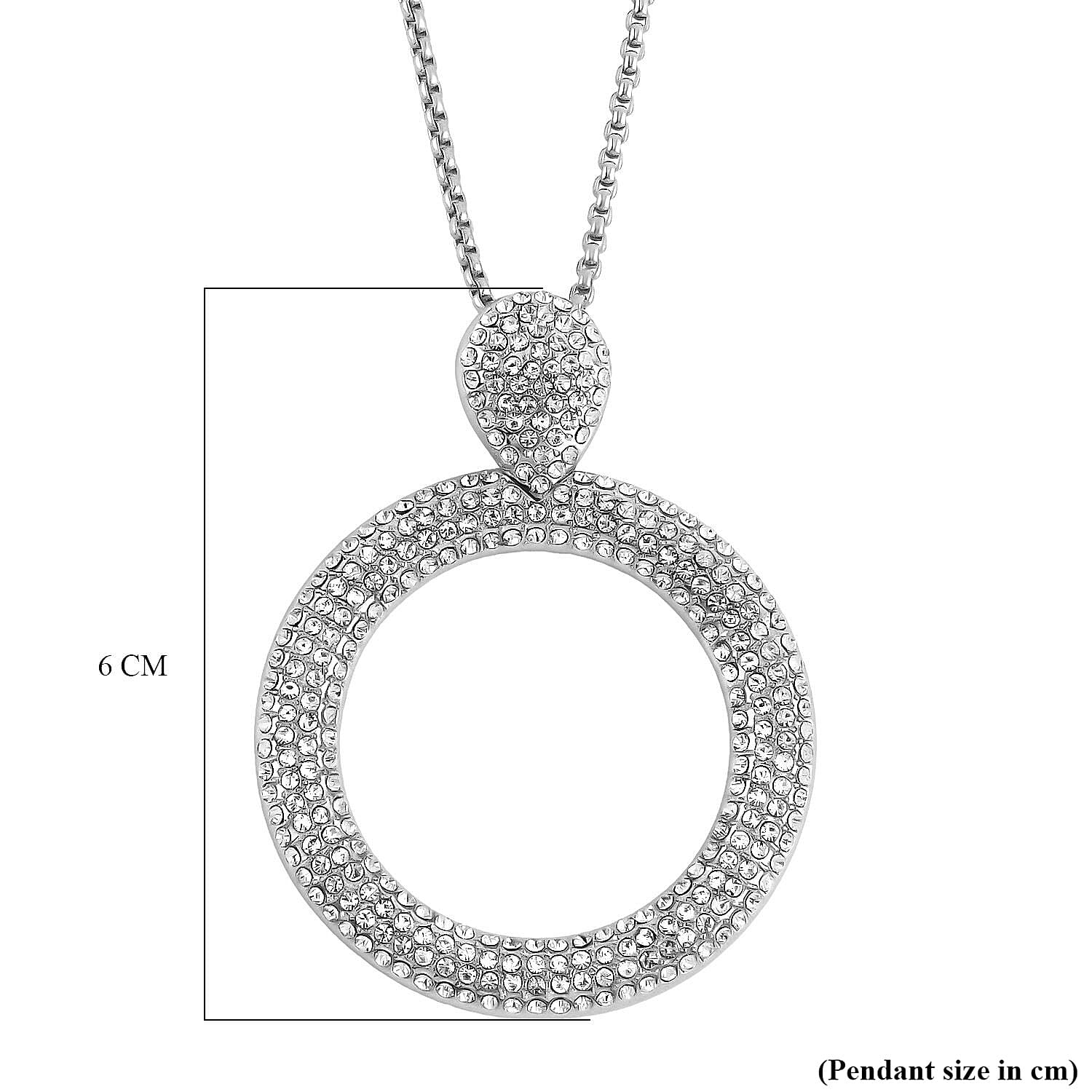 White Austrian Crystal Circle Necklace (Size - 24) 7662030 7