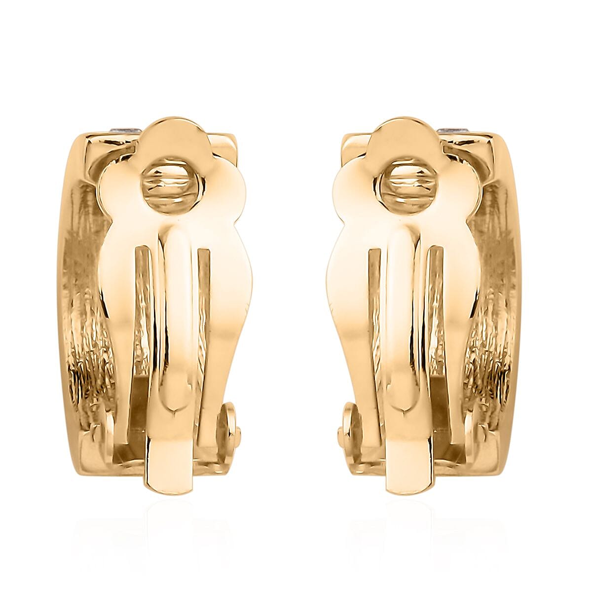 White Austrian Crystal Earrings in Yellow Gold Tone 7247583 4