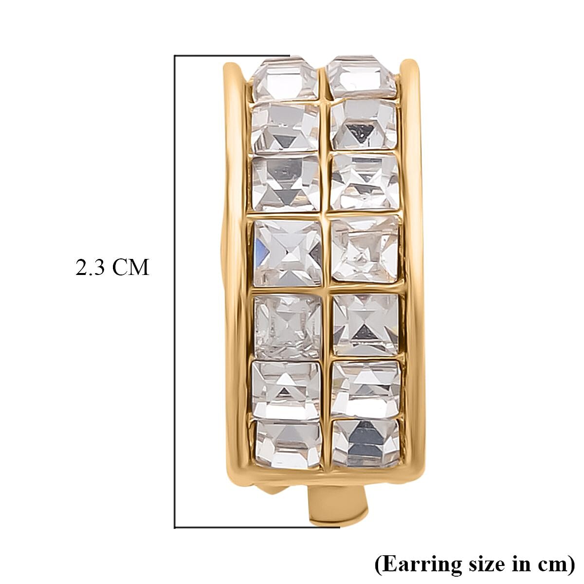 White Austrian Crystal Earrings in Yellow Gold Tone 7247583 5