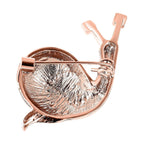 White Austrian Crystal Enamelled Snail Brooch in Gold Tone