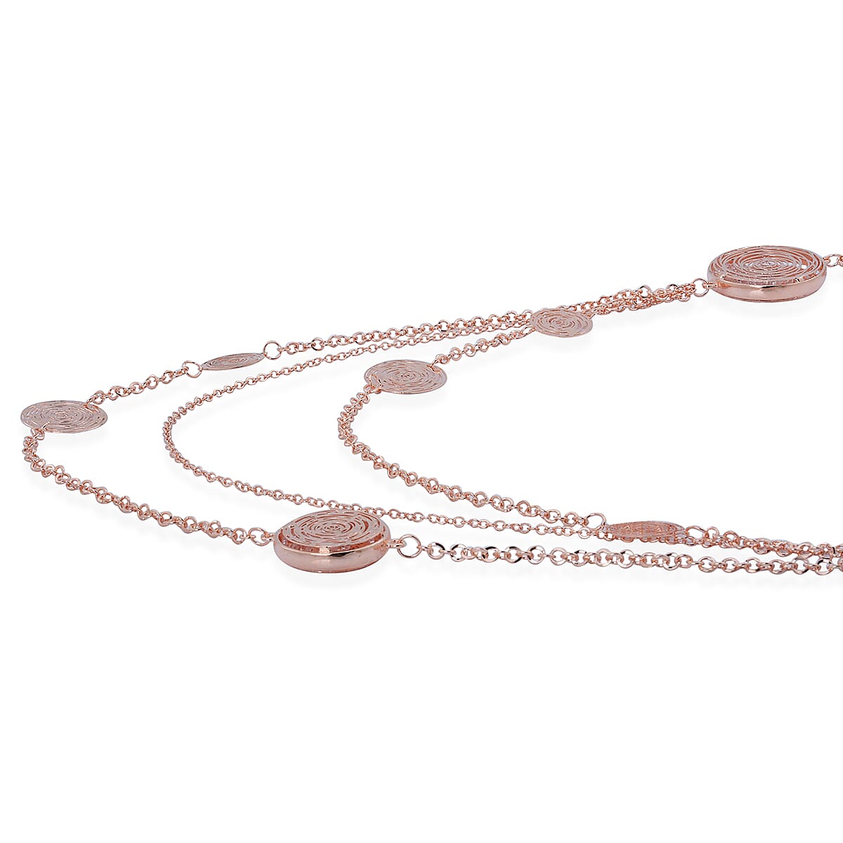 White Austrian Crystal Multi Strand Necklace (Size - 30 with Ext) in Rose Gold Tone 1940106 1