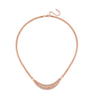 Greek Key White Austrian Crystal Braided Curb Rose Colour Necklace (Size - 20)