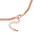 Greek Key White Austrian Crystal Braided Curb Rose Colour Necklace (Size - 20)