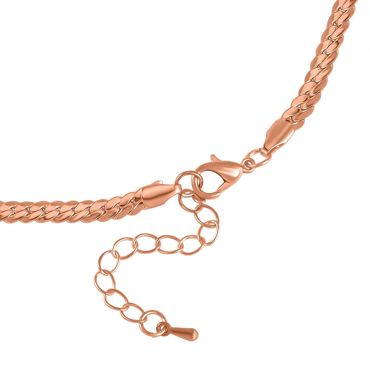 Greek Key White Austrian Crystal Braided Curb Rose Colour Necklace (Size - 20) 7577395 3