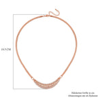 Greek Key White Austrian Crystal Braided Curb Rose Colour Necklace (Size - 20)