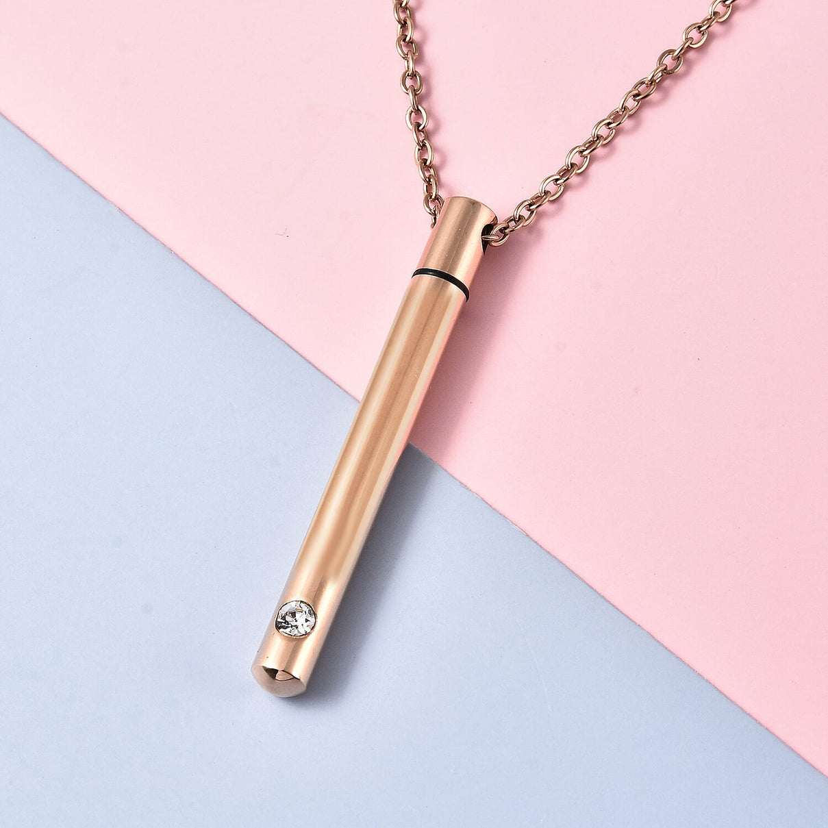 White Austrian Crystal Necklace Size 21 in Rose Gold Tone 6243130 0