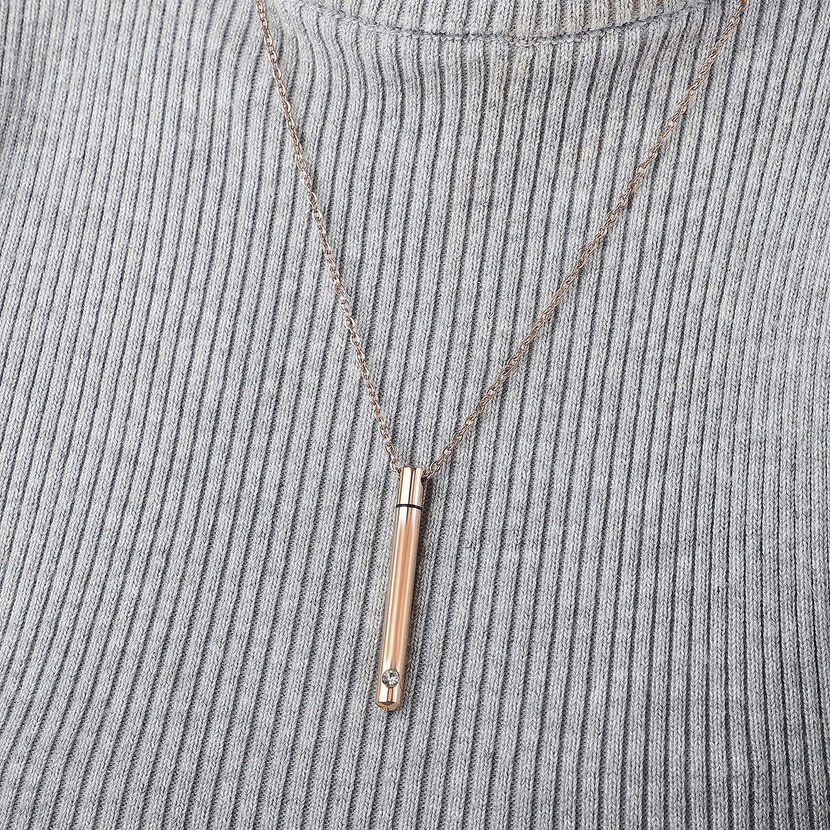 White Austrian Crystal Necklace Size 21 in Rose Gold Tone 6243130 2