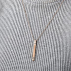 White Austrian Crystal Necklace (Size - 21) in Rose Gold Tone