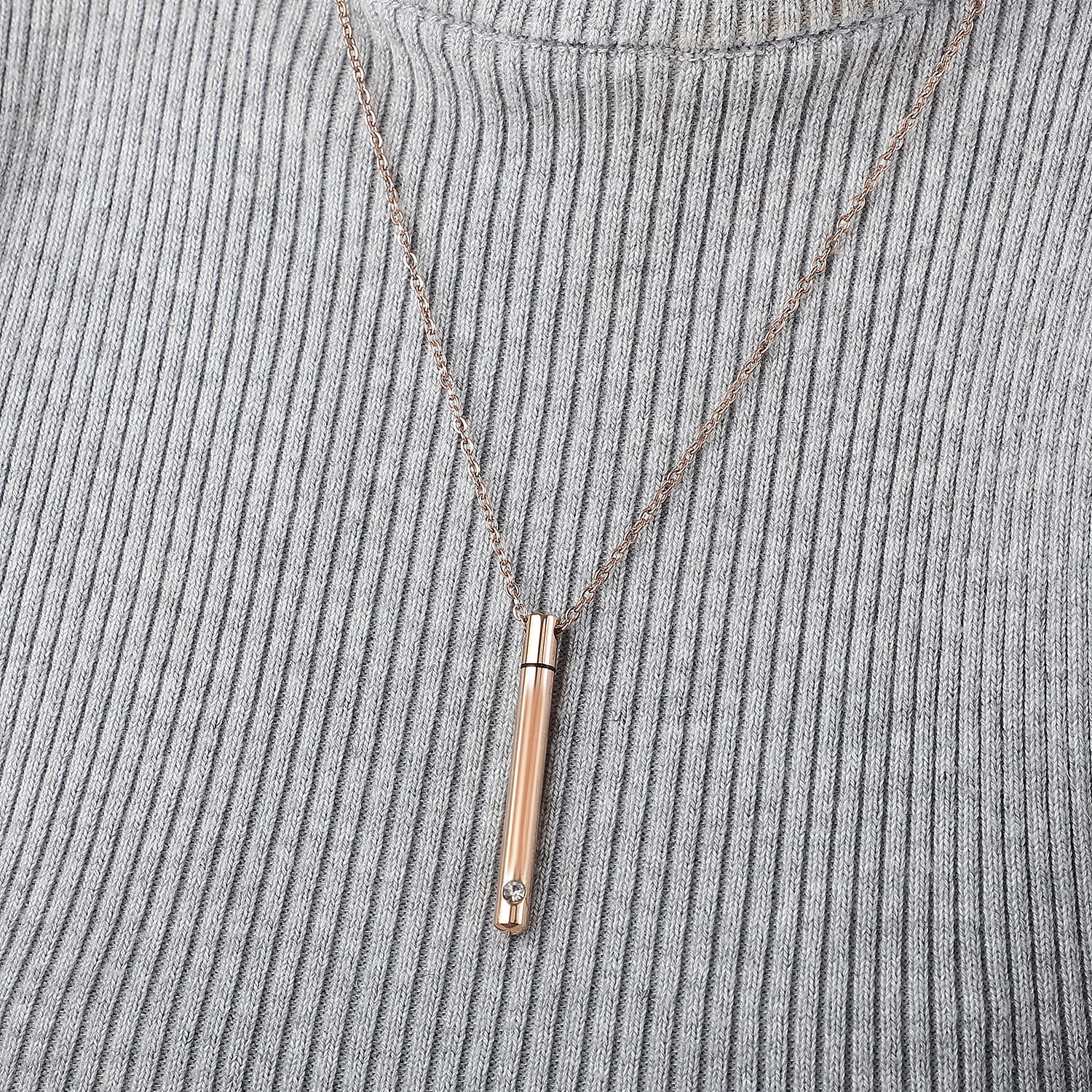 White Austrian Crystal Necklace Size 21 in Rose Gold Tone 6243130 2