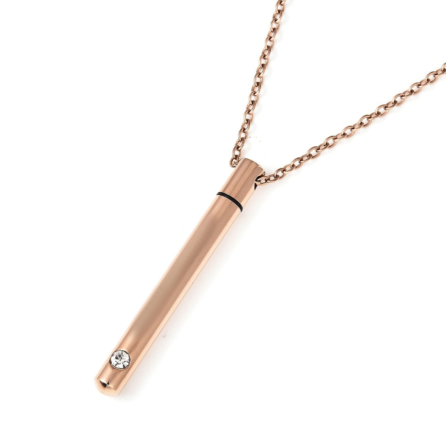 White Austrian Crystal Necklace Size 21 in Rose Gold Tone 6243130 3
