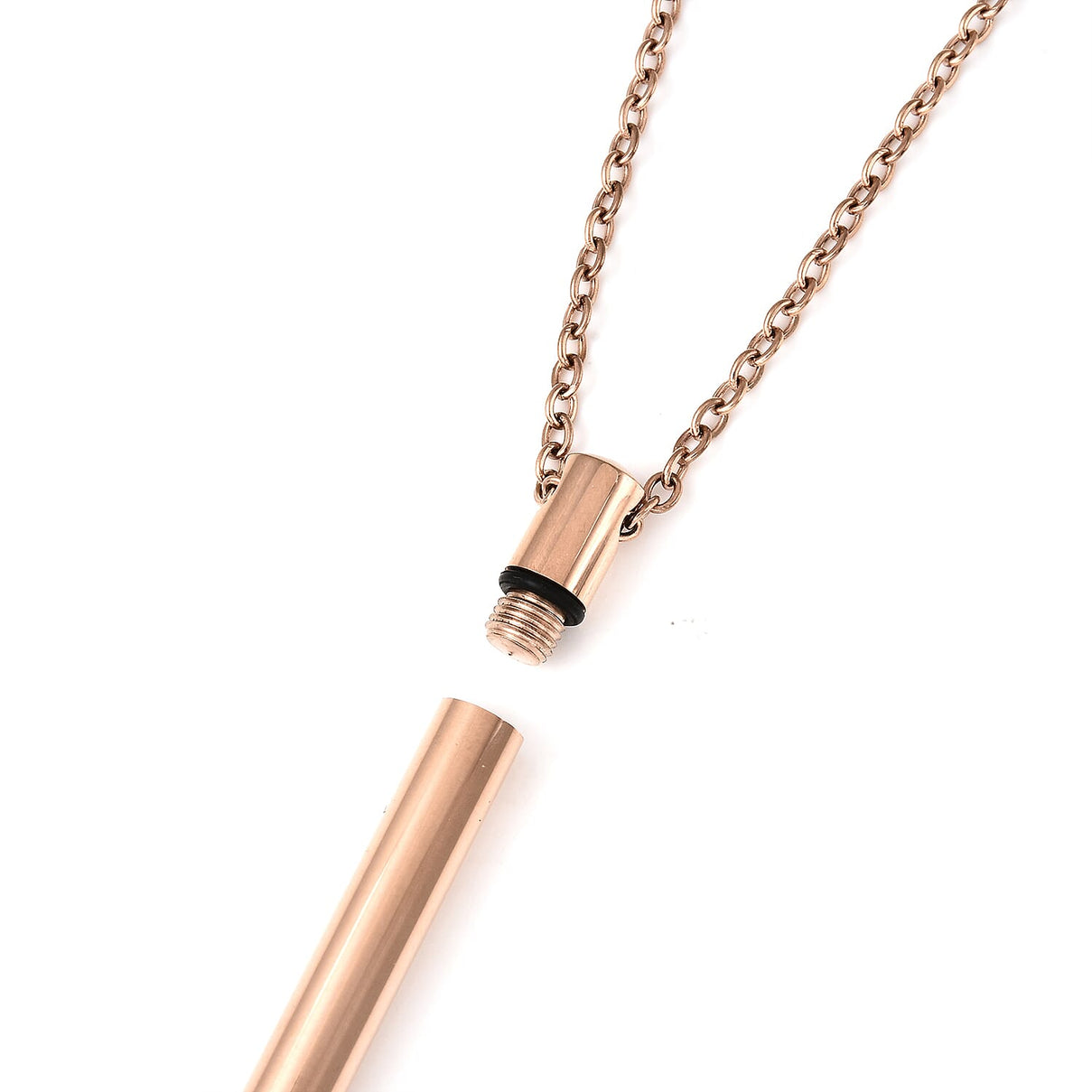White Austrian Crystal Necklace Size 21 in Rose Gold Tone 6243130 5