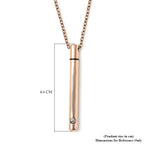 White Austrian Crystal Necklace (Size - 21) in Rose Gold Tone