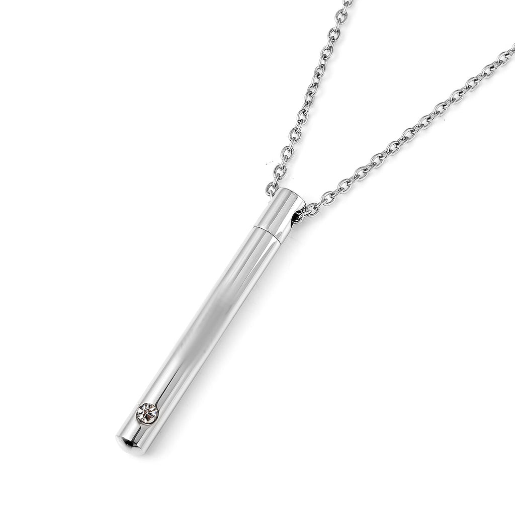 White Austrian Crystal Necklace (Size - 21) in Stainless Steel