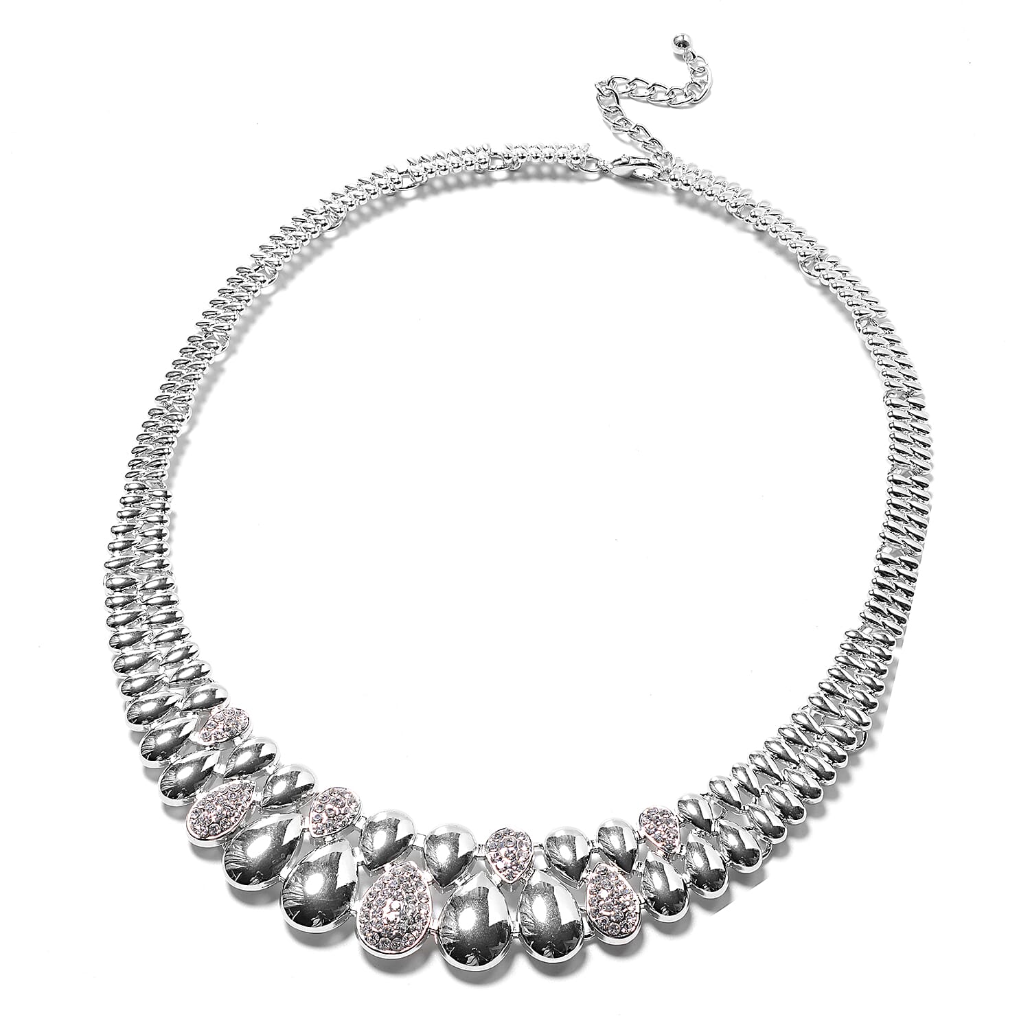 White Austrian Crystal Necklace (Size - 20 with 2 inch Extender) in Silver Tone 3682385 0