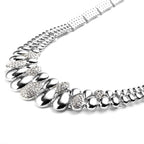 White Austrian Crystal Necklace (Size - 20 with 2 Inch Extender) in Silver Tone
