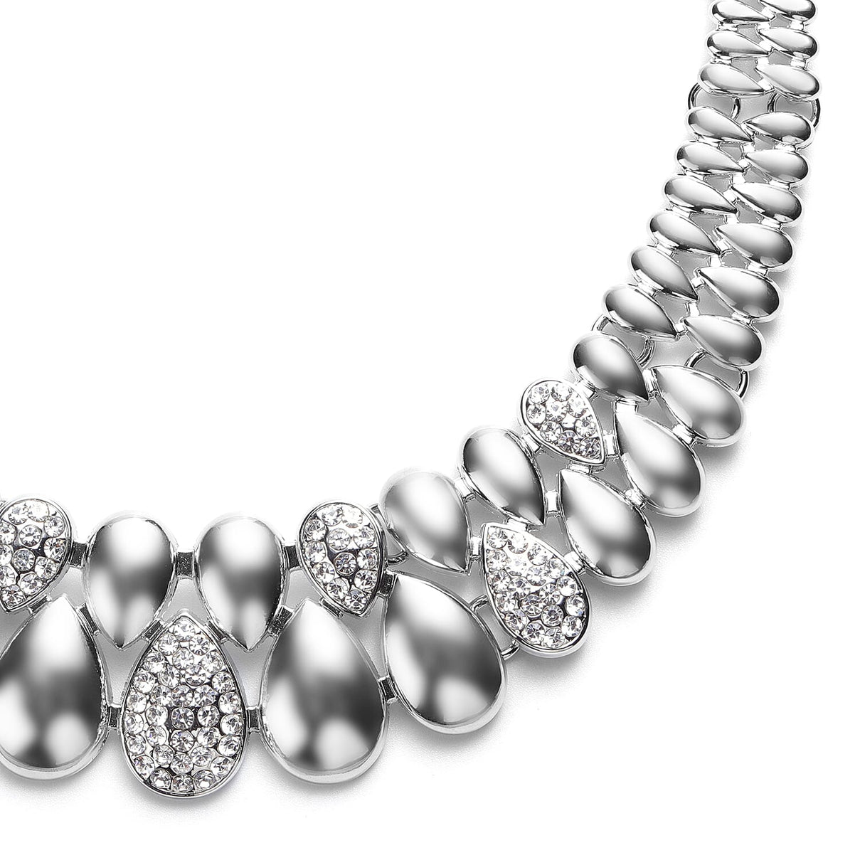 White Austrian Crystal Necklace (Size - 20 with 2 inch Extender) in Silver Tone 3682385 2