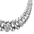 White Austrian Crystal Necklace (Size - 20 with 2 Inch Extender) in Silver Tone