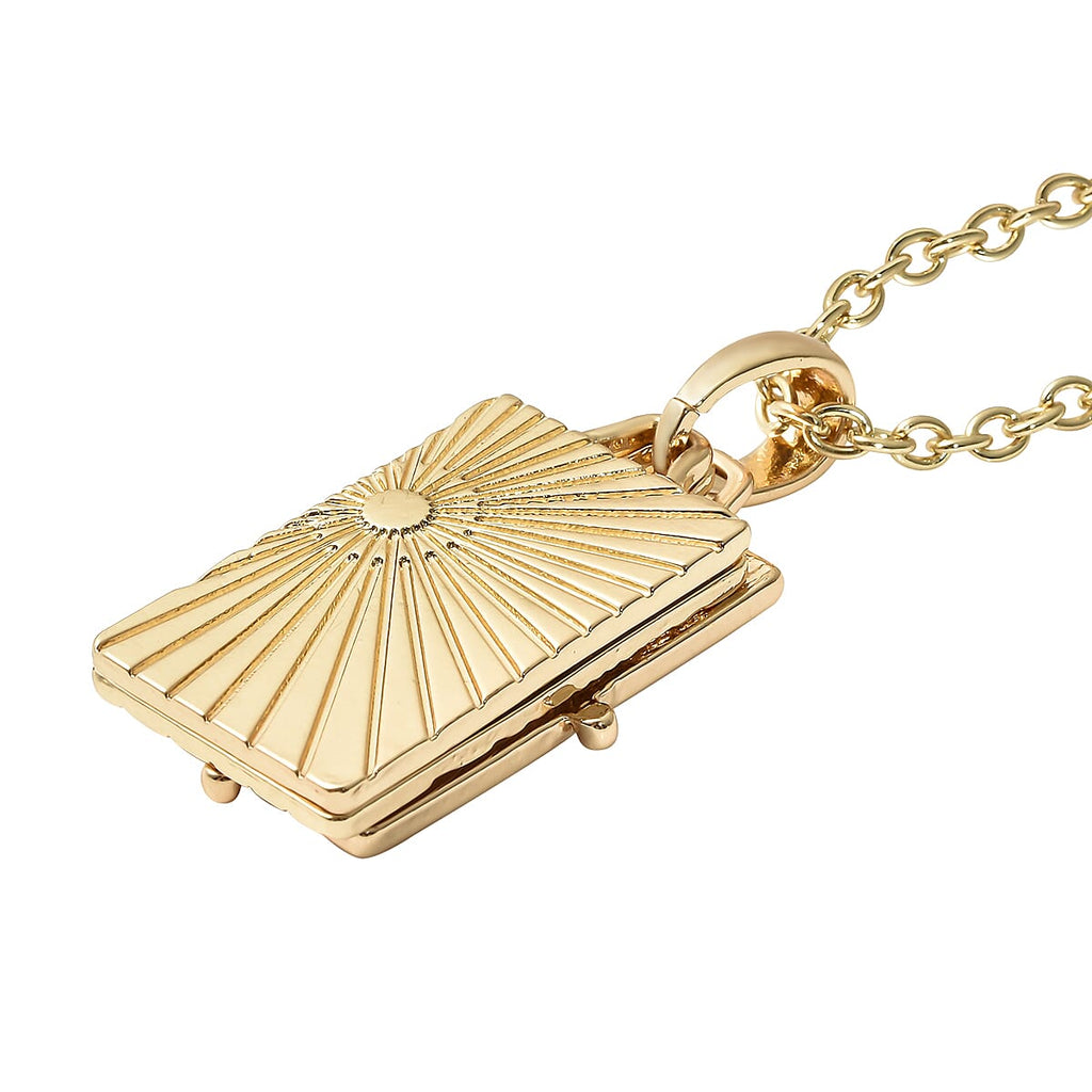 White Austrian Crystal Pendant With Chain (Size - 24 With 2 Inch Extender ) in Yellow Gold Tone