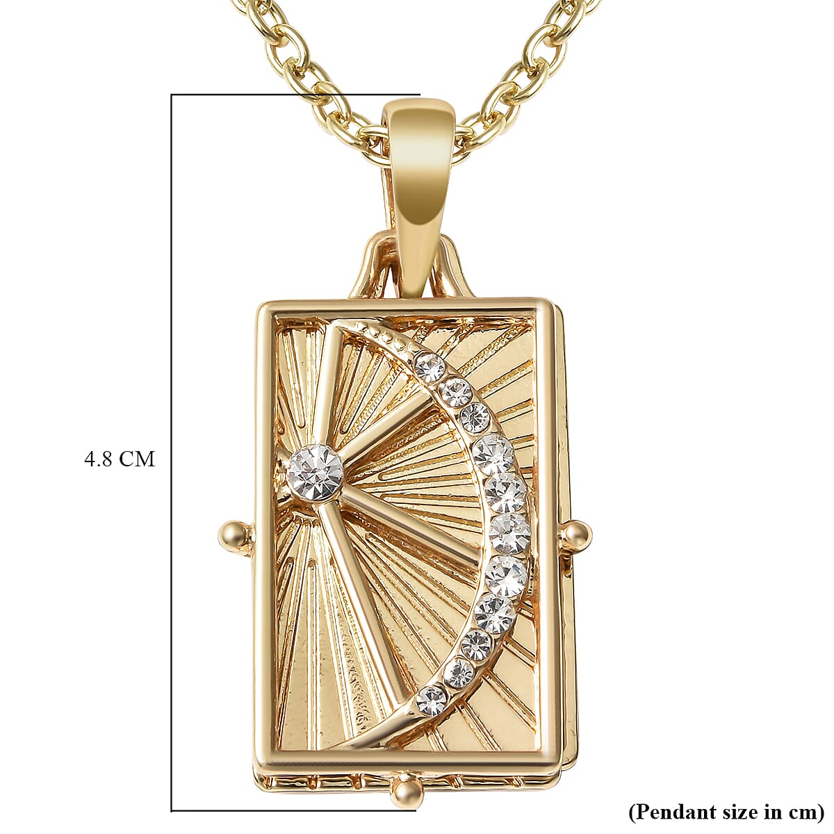 White Austrian Crystal Pendant With Chain (Size - 24 With 2 Inch Extender ) in Yellow Gold Tone 6849419 7