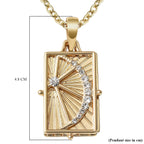White Austrian Crystal Pendant With Chain (Size - 24 With 2 Inch Extender ) in Yellow Gold Tone