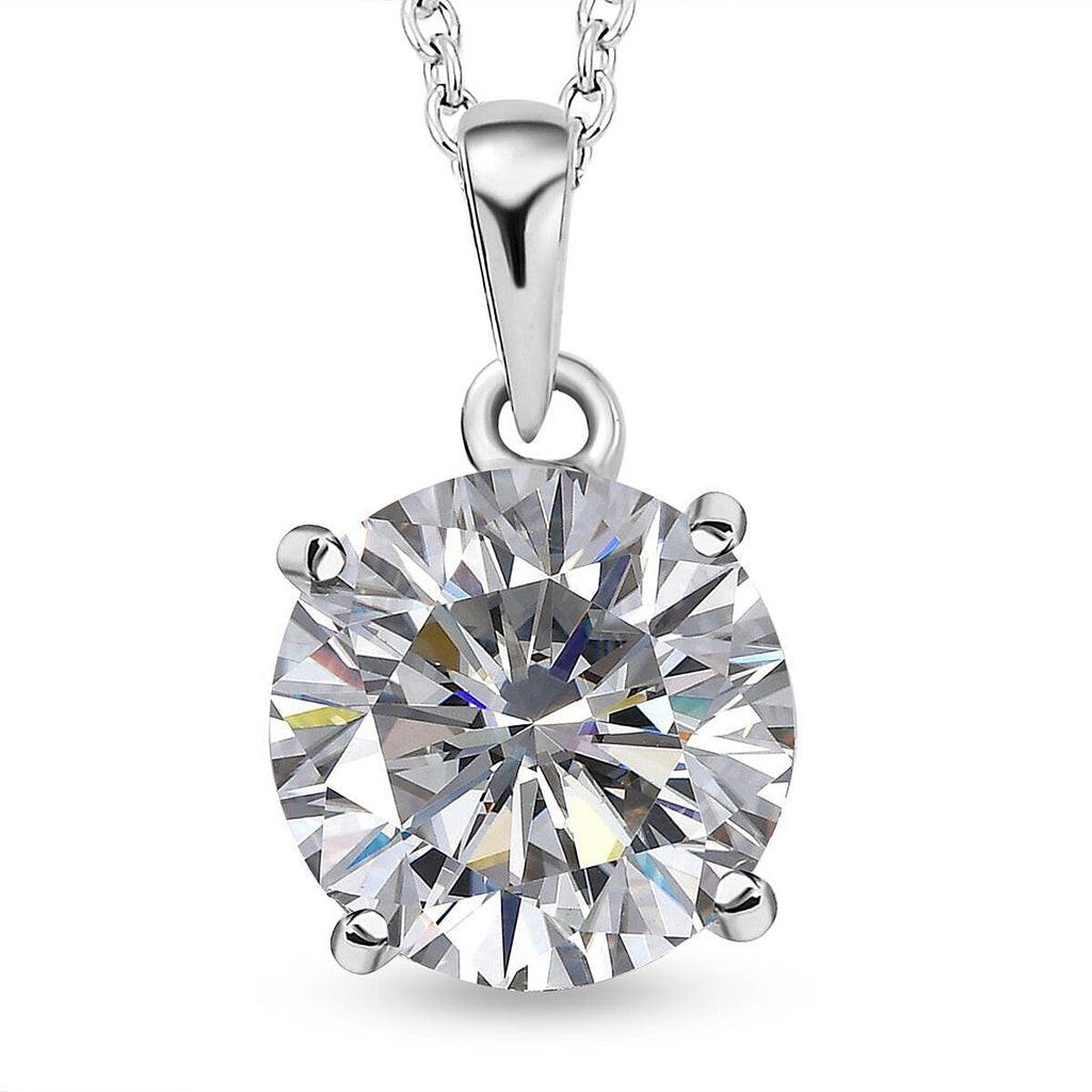 White Austrian Crystal Pendant in Sterling Silver with Free Chain (Size 20)