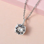 White Austrian Crystal Pendant in Sterling Silver with Free Chain (Size 20)