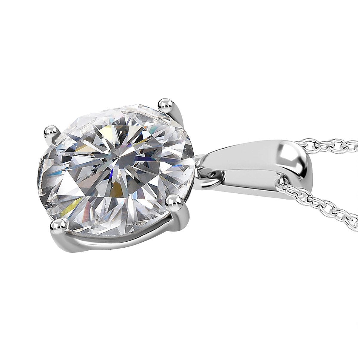 White Austrian Crystal Pendant with Stainless Steel Chain (Size 20) 4401637 3