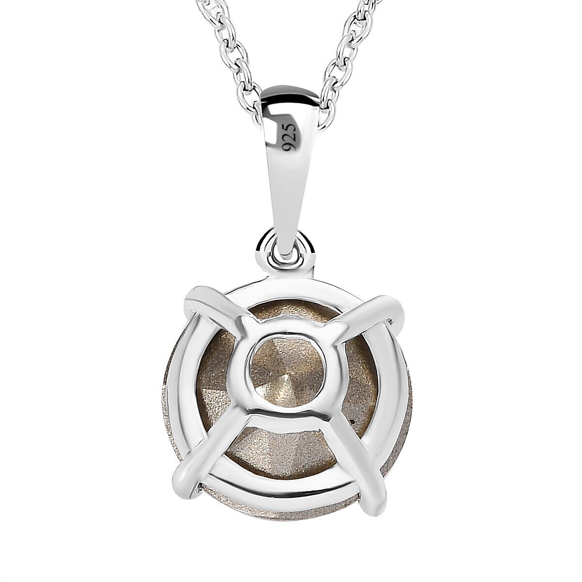 White Austrian Crystal Pendant with Stainless Steel Chain (Size 20) 4401637 4