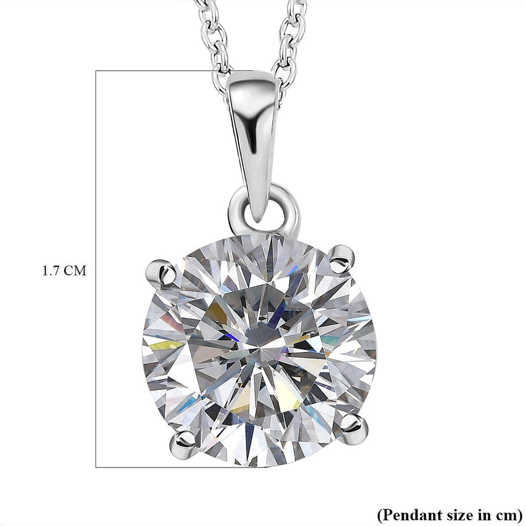 White Austrian Crystal Pendant in Sterling Silver with Free Chain (Size 20)