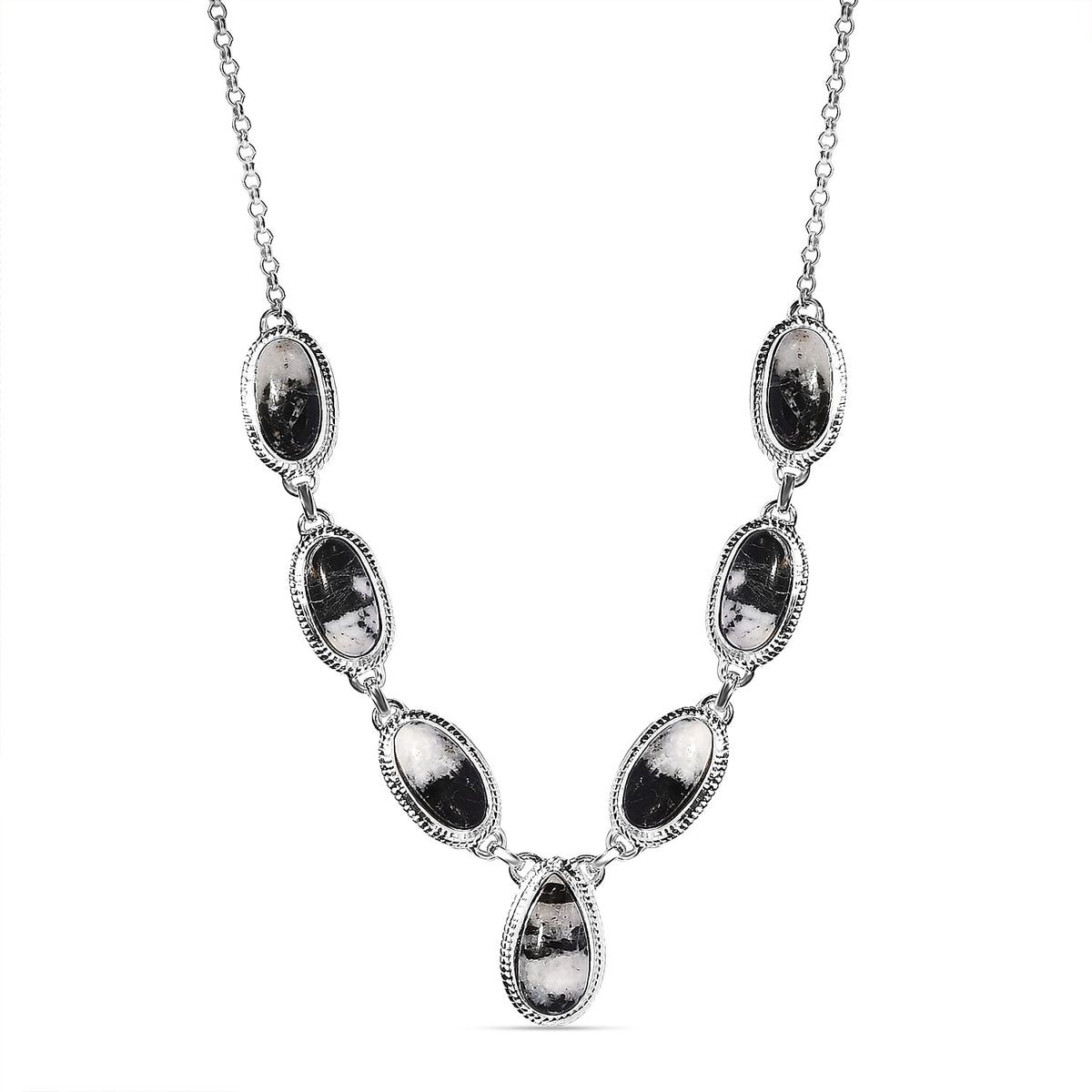 White Buffalo Necklace (Size - 20) in Sterling Silver 23.56 Ct, Silver Wt. 19.11 Gms 7555704 0