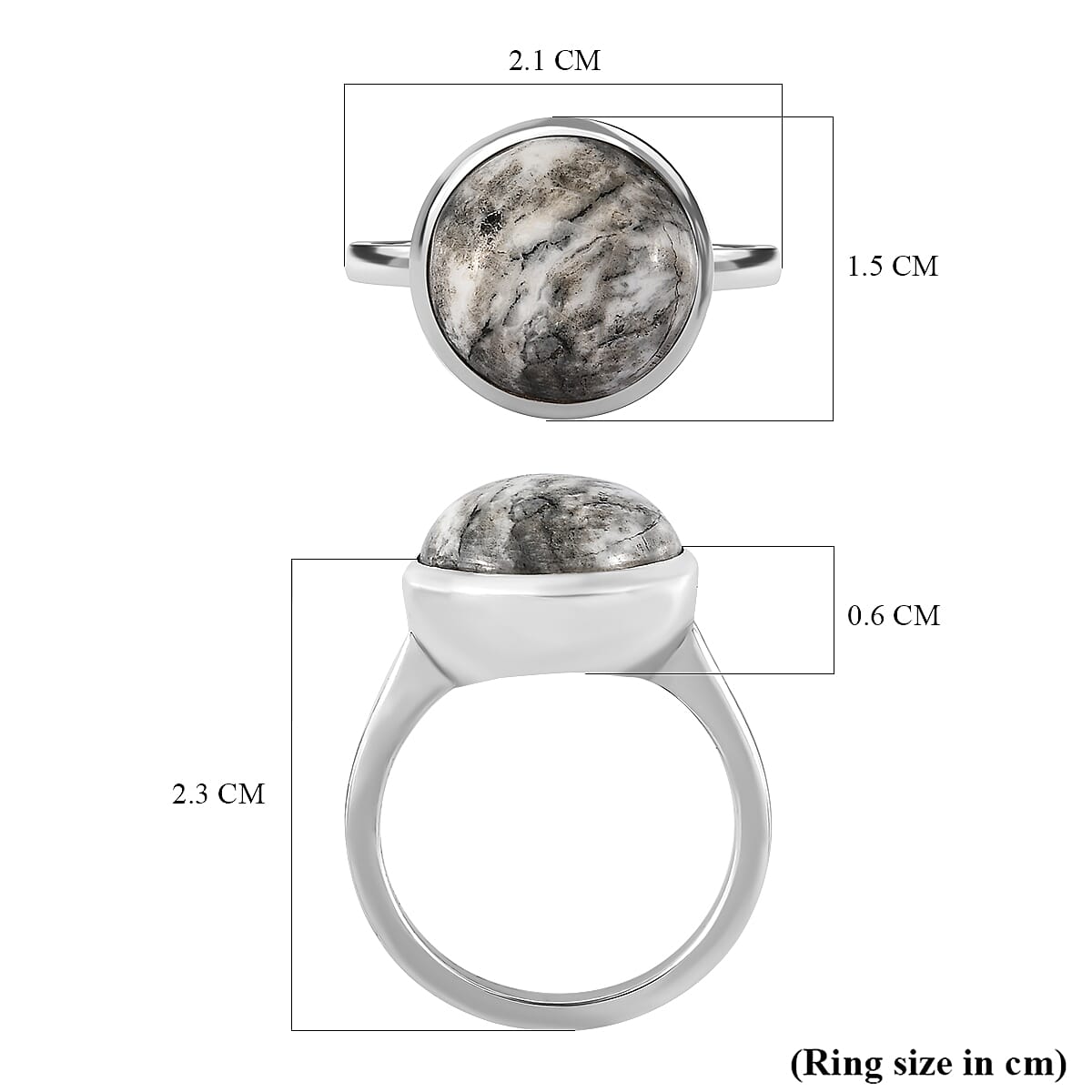 White Buffalo Solitaire Ring in Platinum Overlay Sterling Silver 7.24  Ct. 7556095 5