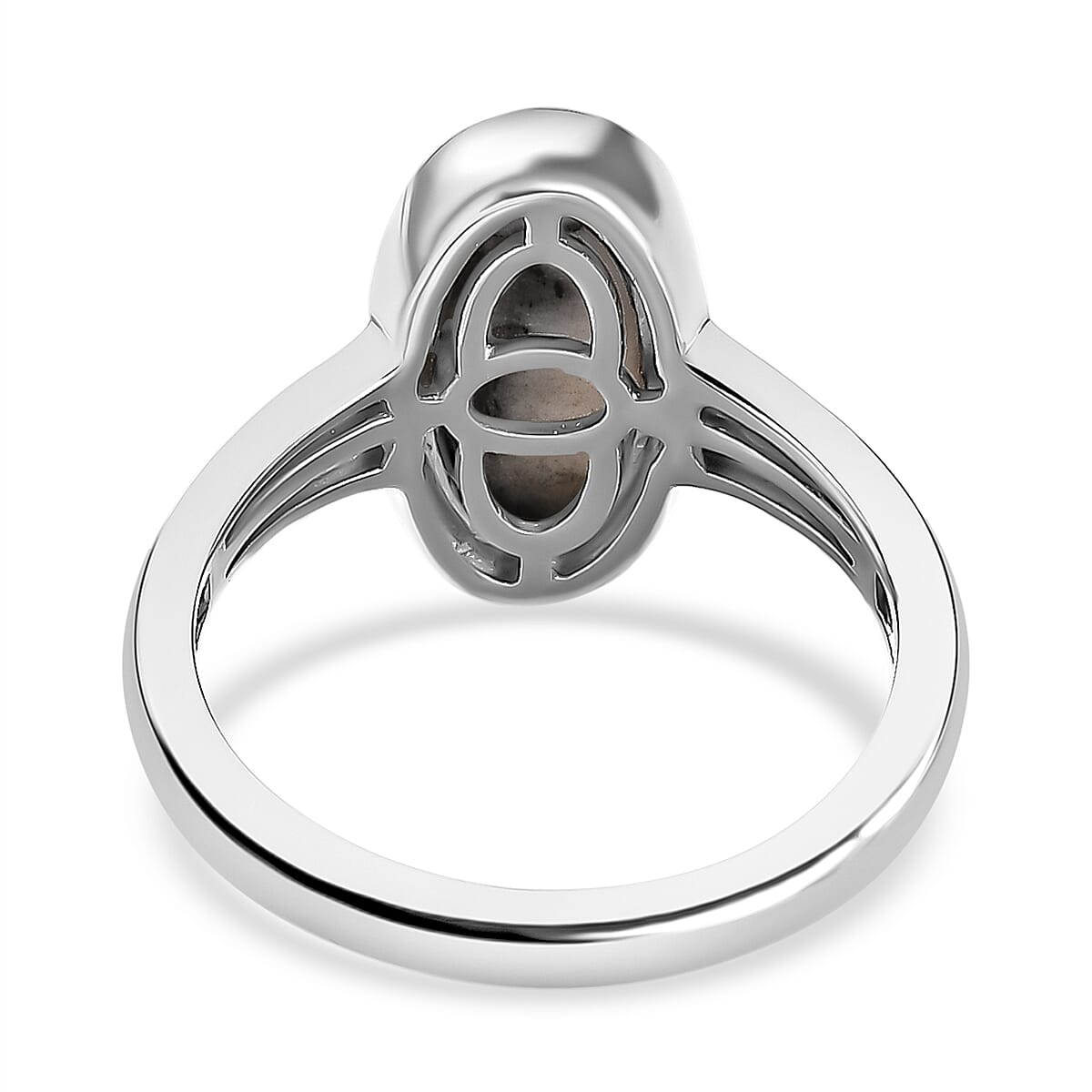 White Buffalo and Natural Zircon Ring in Platinum Overlay Sterling Silver 3.41 Ct 7556158 4