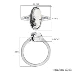 White Buffalo and Natural Zircon Ring in Platinum Overlay Sterling Silver 3.41 Ct