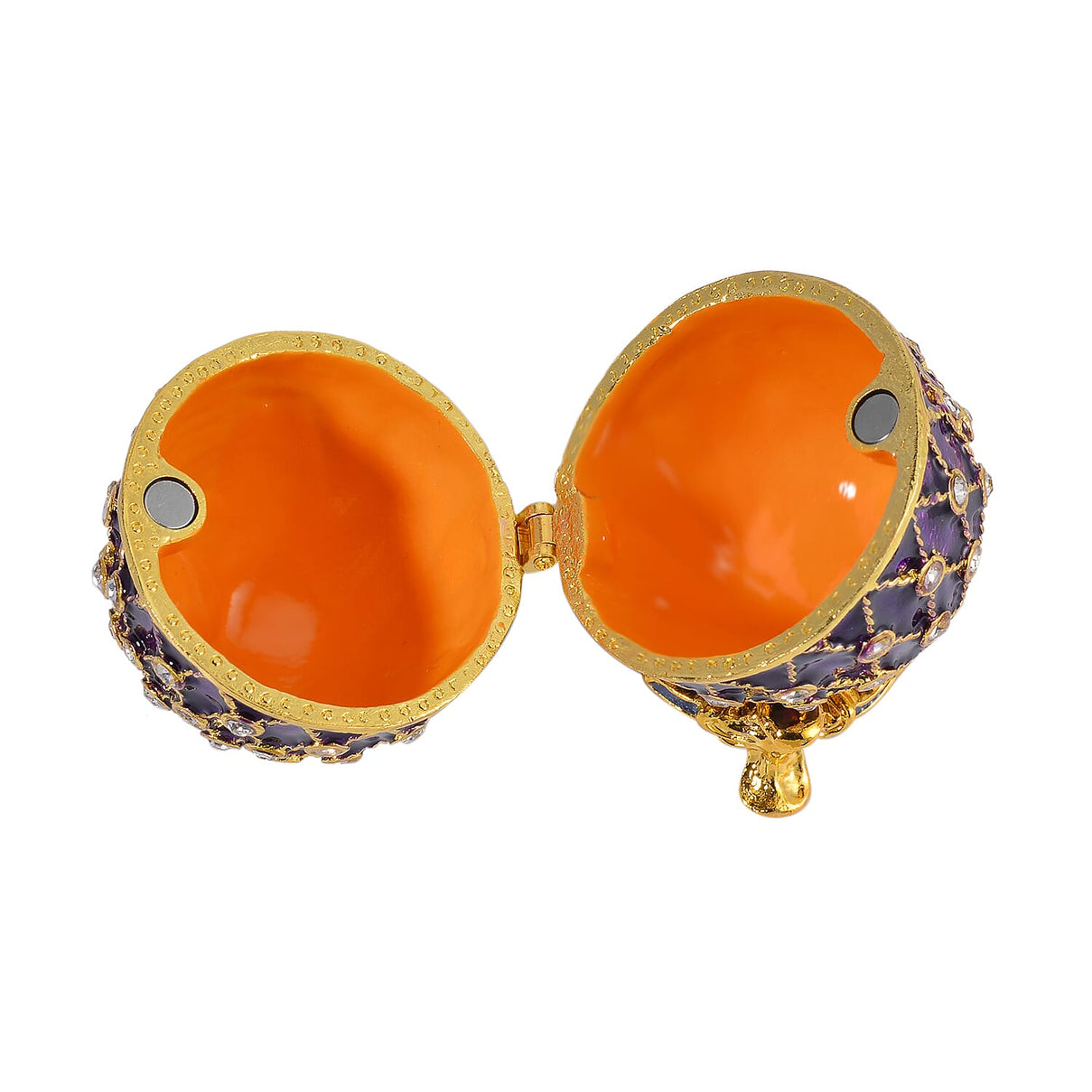 Easter Special - Austrian Crystal Trinket Box with Purple Enamelling &amp; Tripod Stand 7693606 5