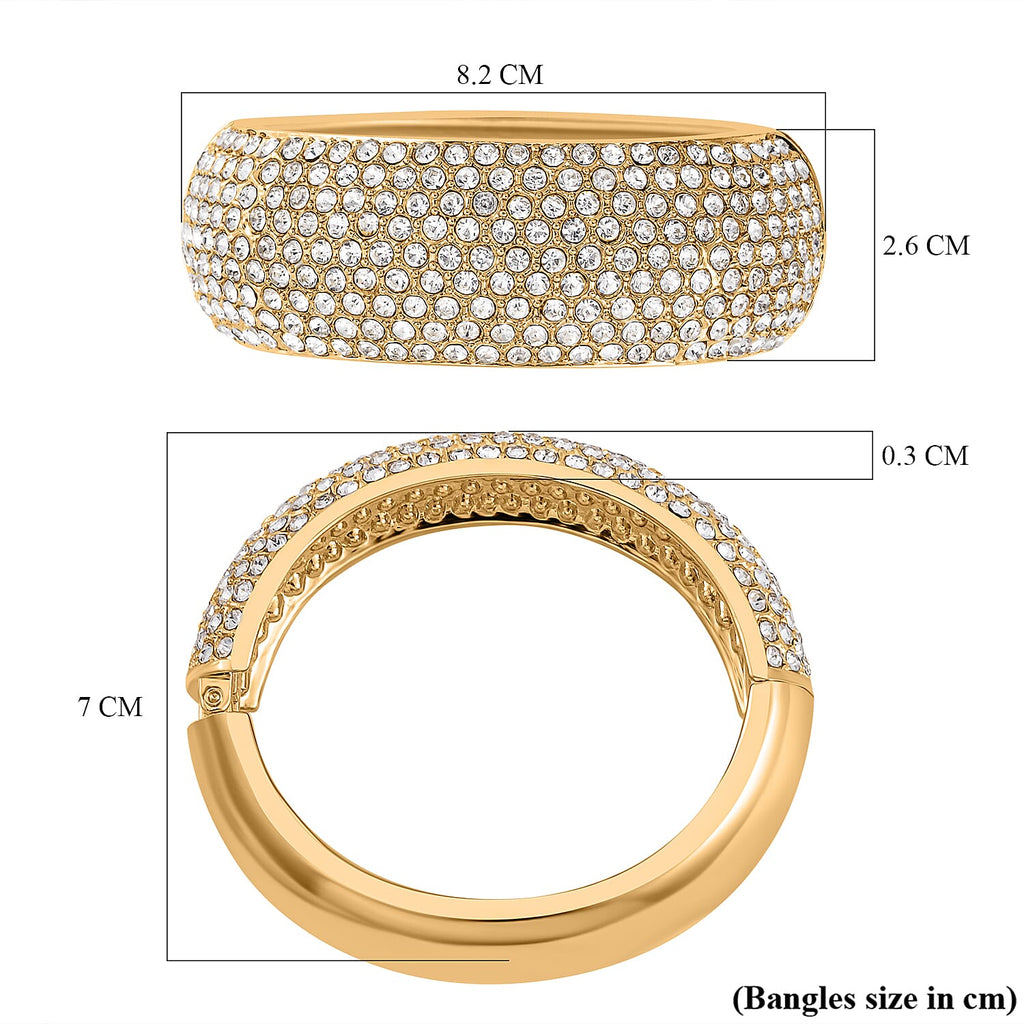 White Austrian Crystal Bangle (Sie 6.5)