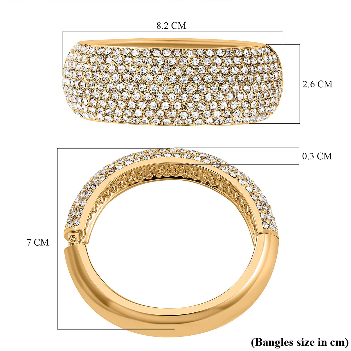 White Austrian Crystal Bangle (Size 6.5) 7681289 6