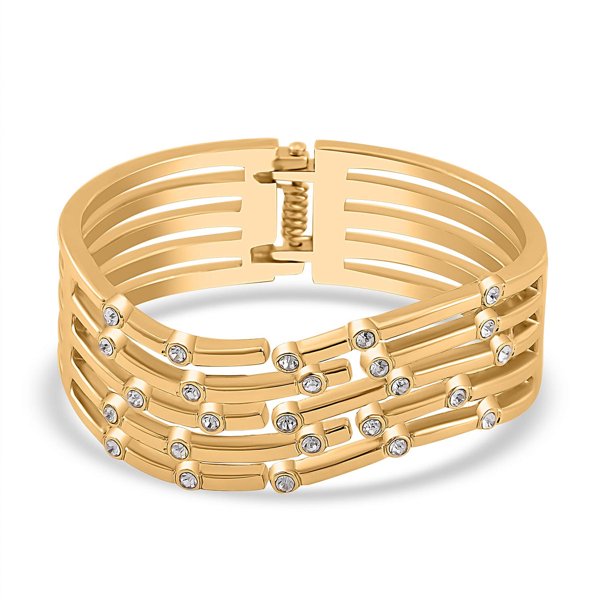 White Austrian Crystal Bubble Multi Row Stackable Bangle 7681298 0
