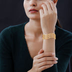 White Austrian Crystal Bubble Multi Row Bangle