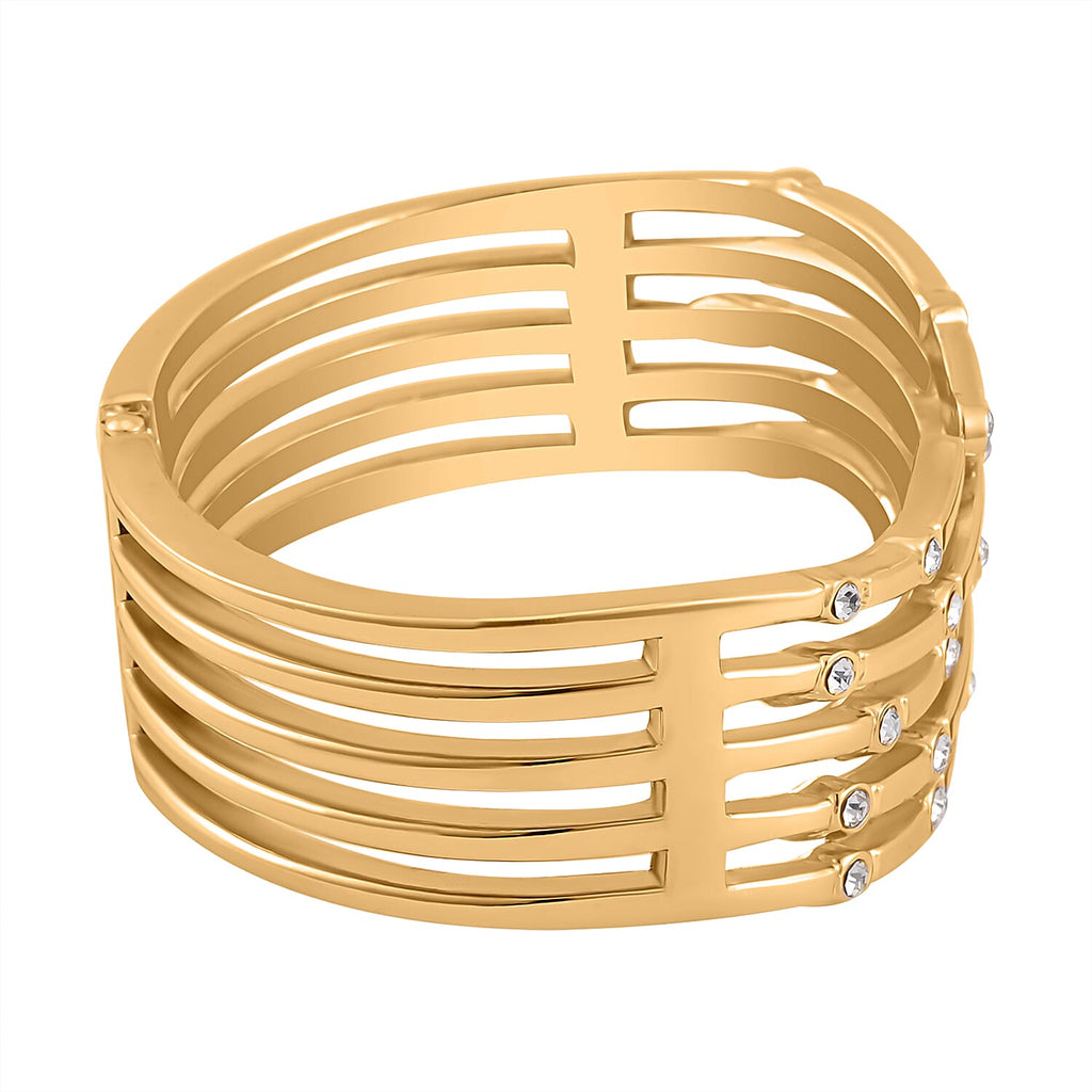 White Austrian Crystal Bubble Multi Row Bangle