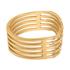 White Austrian Crystal Bubble Multi Row Bangle