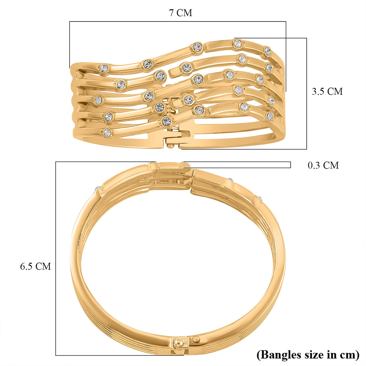 White Austrian Crystal Bubble Multi Row Stackable Bangle 7681298 6