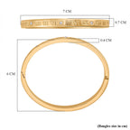 Designer Inspired-White Austrian Crystal Bangle (Size - 7) in Yellow Gold Tone