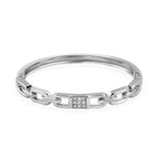 One time Closeout Designer Inspired - White Austrian Crystal Bangle (Size 7)