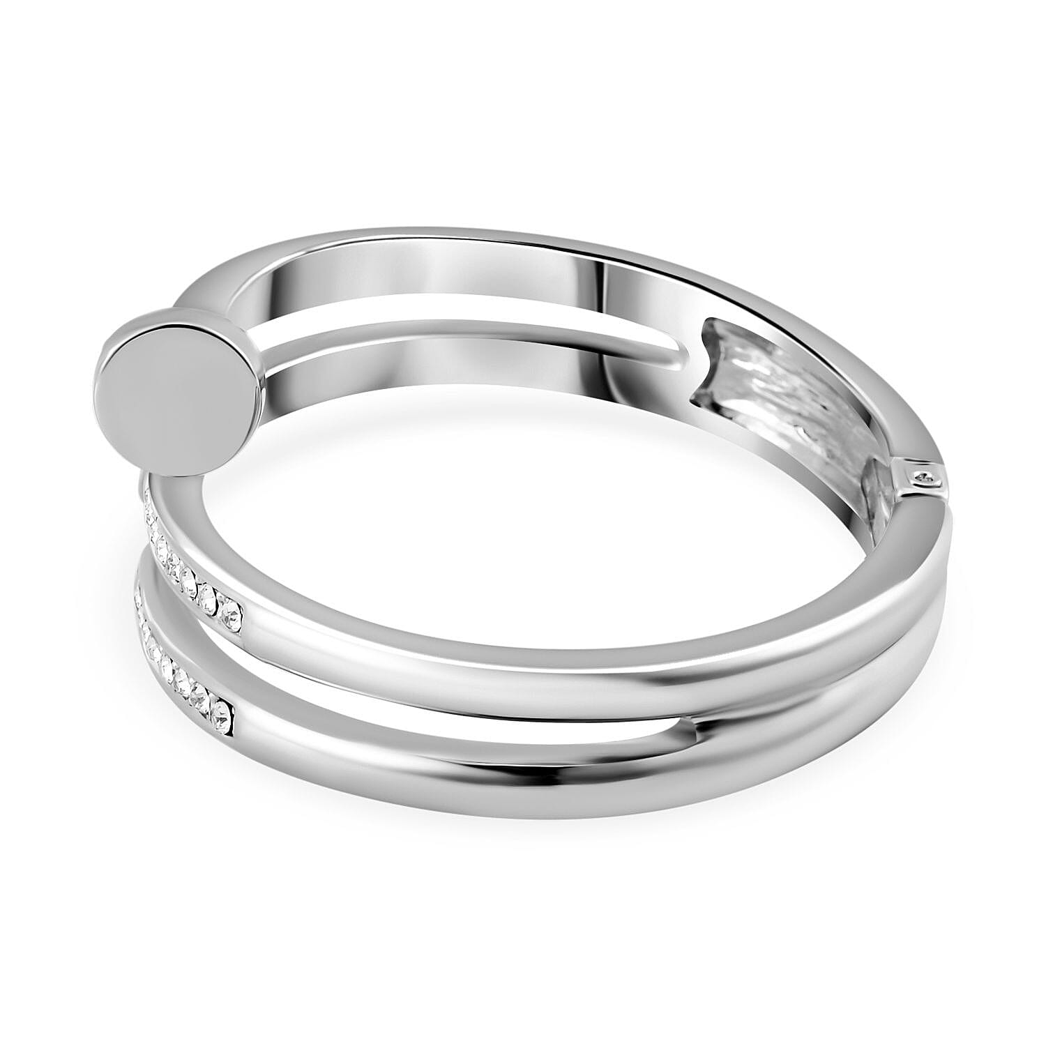 Designer Inspired Close Out White Austrian Crystal Bangle (Size - 7.0) 7681320 3