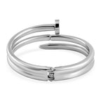 Designer Inspired Close Out White Austrian Crystal Bangle (Size - 7.0)