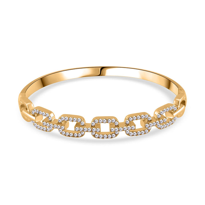Designer Inspired Close Out- White Austrian Crystal Bangle 7807729 1